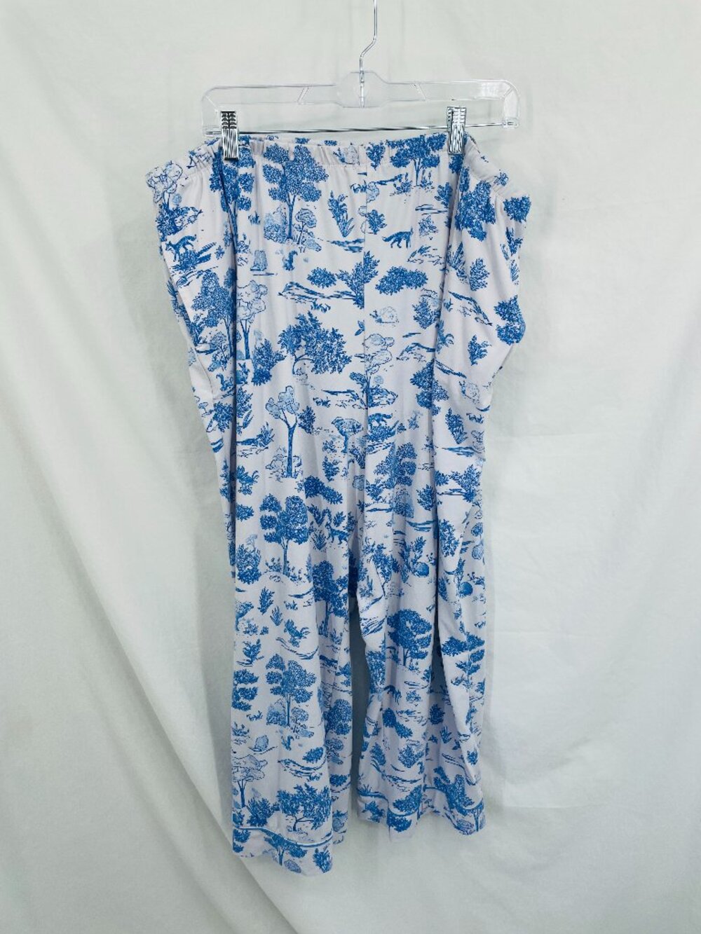 JoySpun Blue and white Soft Plush Pajama Pants
